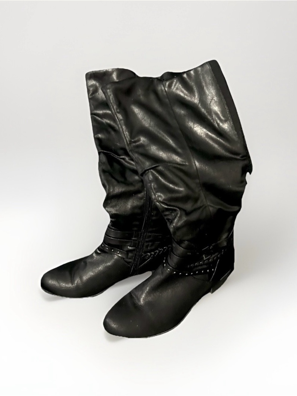 Women's Black Slouchy Knee-High Boots size 10